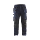 BLAKLAEDER - Service Arbeitshose mit Stretch und Nageltaschen Dunkel Marineblau/High Vis Gelb C52