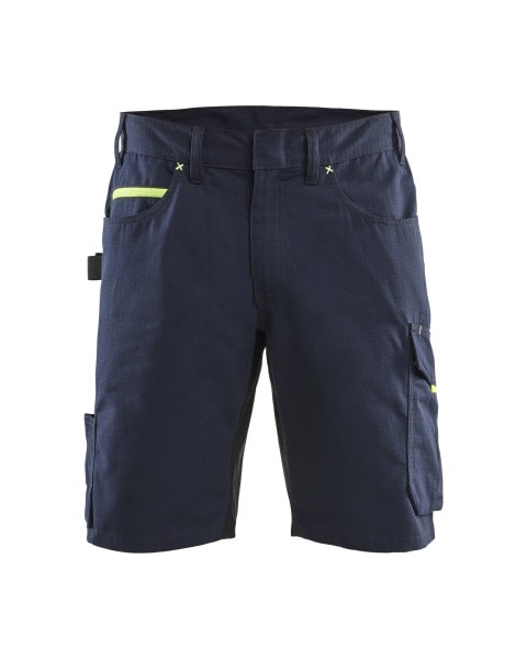 BLAKLAEDER - Service Shorts Dunkel Marineblau/High Vis Gelb C60
