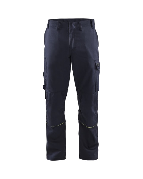 BLAKLAEDER - Schweißer Arbeitshose Marineblau/ High Vis Gelb D100