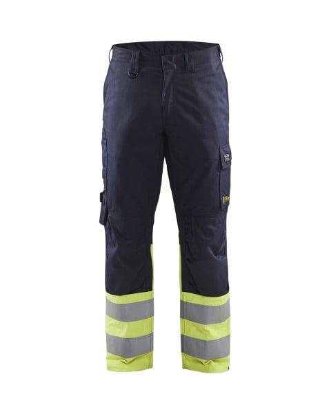 BLAKLAEDER - Arbeitshose Inhärent Stahl Marineblau/ High Vis Gelb C62