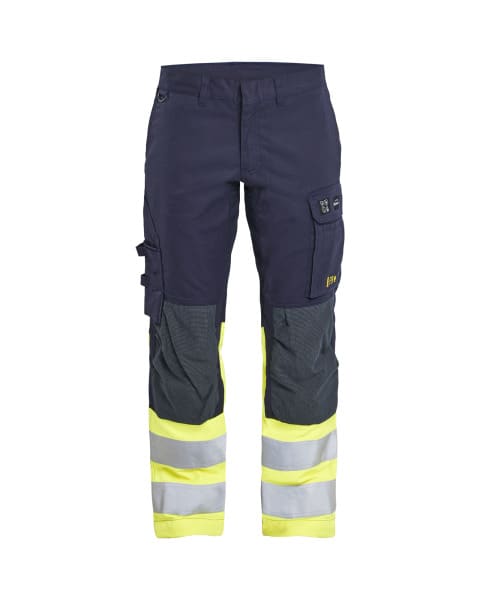 BLAKLAEDER - Multinorm Arbeitshose Inhärent mit Stretch Marineblau/ High Vis Gelb C58