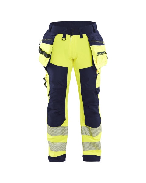 BLAKLAEDER - High Vis Softshell Arbeitshose High Vis Gelb/Marineblau C146