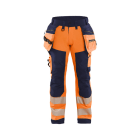 BLAKLAEDER - High Vis Softshell Arbeitshose High Vis Orange/Marineblau C154