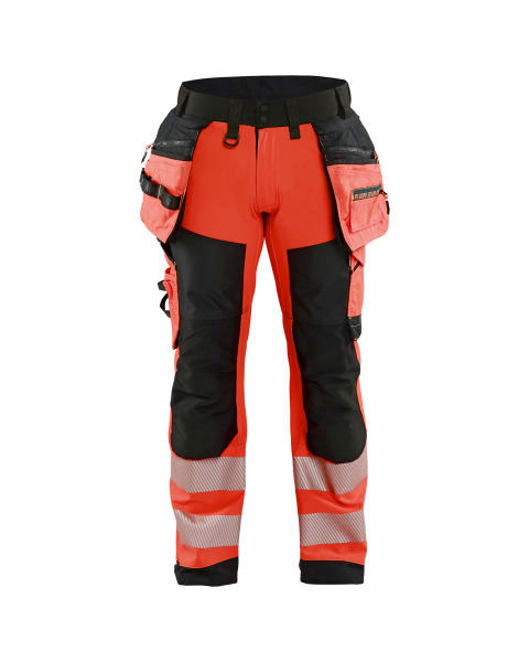 BLAKLAEDER - High Vis Softshell Arbeitshose High Vis Rot/Schwarz D96