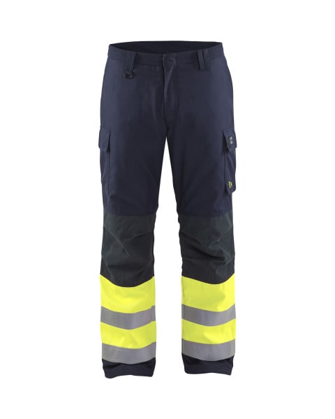 BLAKLAEDER - Multinorm Winter Arbeitshose Marineblau/ High Vis Gelb D96
