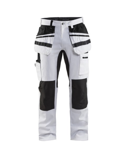 BLAKLAEDER - Malerhose mit Stretch-Einsätzen Weiß/Schwarz C146