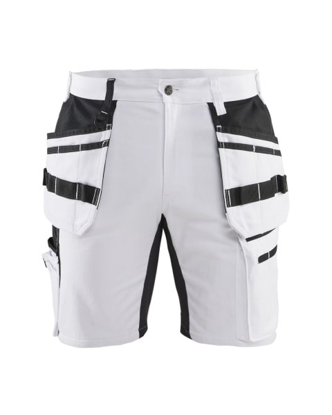 BLAKLAEDER - Maler Shorts mit Stretch X1900 Weiß/Schwarz C44