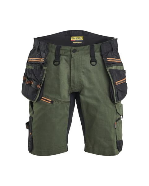 BLAKLAEDER - Handwerkershorts mit Stretch Waldgrün/Rost C54