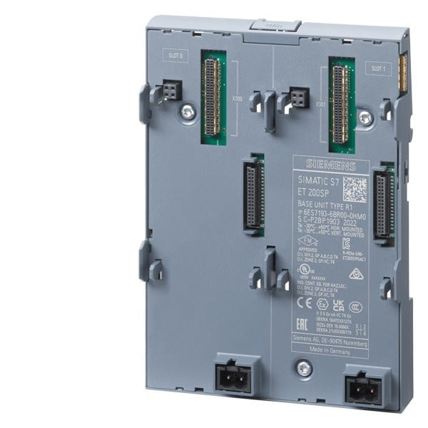 SIEMENS - SIMATIC ET 200SP BU-Typ M0 für zwei IM 155-6 R1 inkl. 2x 24 V Anschluss-Steck...