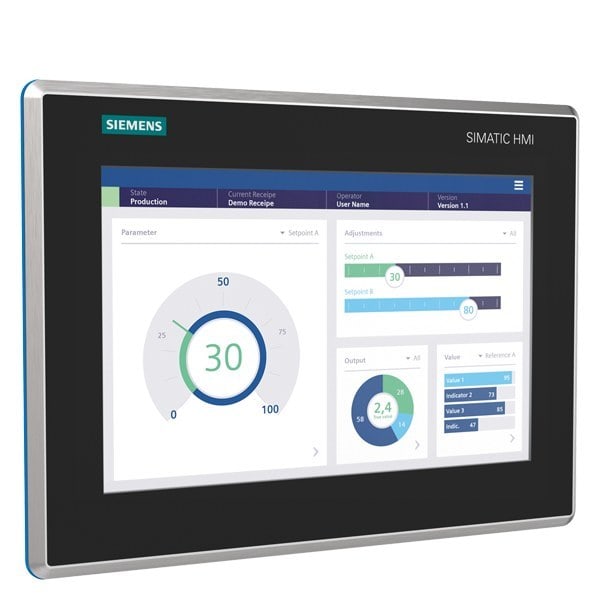 SIEMENS - SIMATIC HMI MTP1200 Unified Comfort Hygienic hygienisch IP69, FDA, Splittersc...