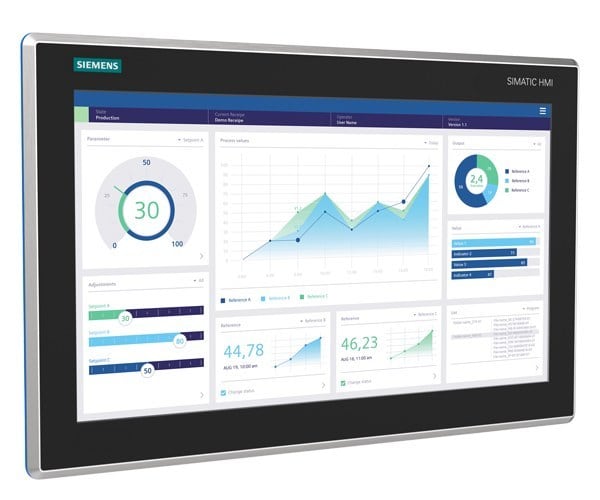 SIEMENS - SIMATIC HMI MTP1900 Unified Comfort hygienisch IP69, FDA, Splitterschutz