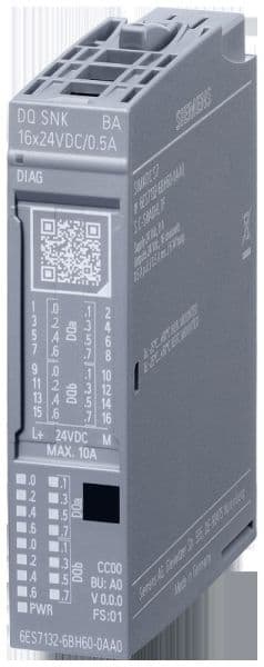 SIEMENS - SIMATIC ET 200SP DQ 16x24VDC/0.5A SNK BA VPE 1
