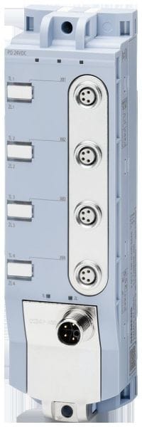 SIEMENS - SIMATIC ET 200AL PD DC 24 V 1x Stecker M12-L 4-polig, 4x Buchse M8 4-polig Sp...