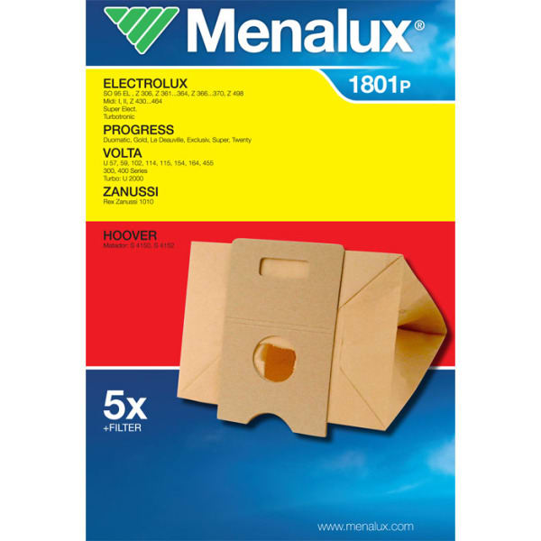 MENALUX - Staubsäcke für Electrol./Progr./Volta/Zanussi/Hoover (5Stk.)