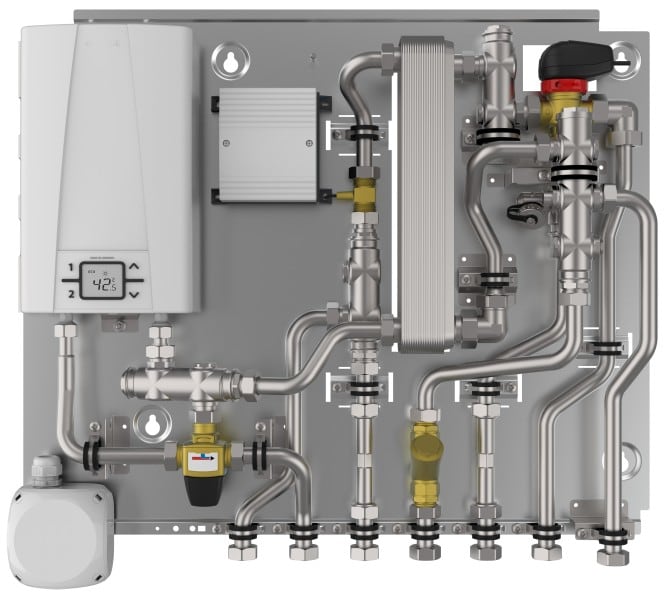 GLEN DIMPLEX - Trinkwassererwärmungsstation XL mit elektrischer Nachheizung und Bypass 2-Leiter