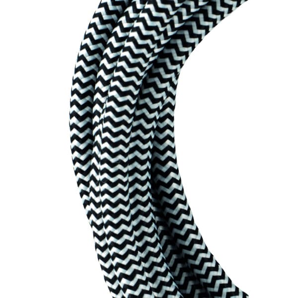 BAILEY - Textilkabel 3C 3M Schwarz/Weiß