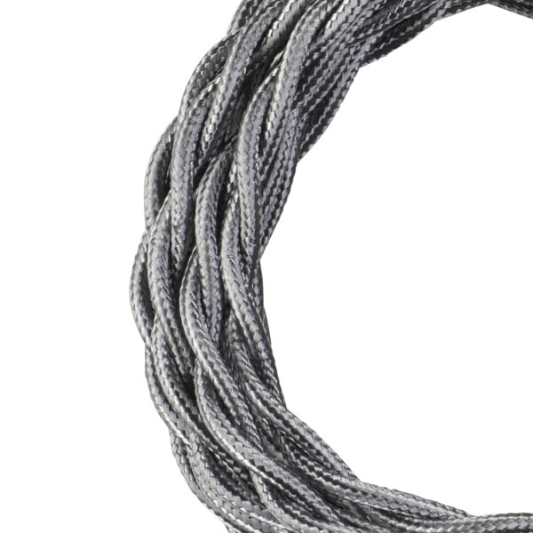 BAILEY - Textilkabel Gedreht 2C 3M Metallic Silber