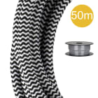 BAILEY - Textilkabel 2C 50M Schwarz/Weiß