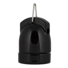 BAILEY - Fassung Porzellan E27 Schwarz + Hook
