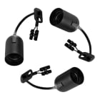 BAILEY - 3-Pack Baufassung E27 TP Schwarz 2x0.75mm2 15cm