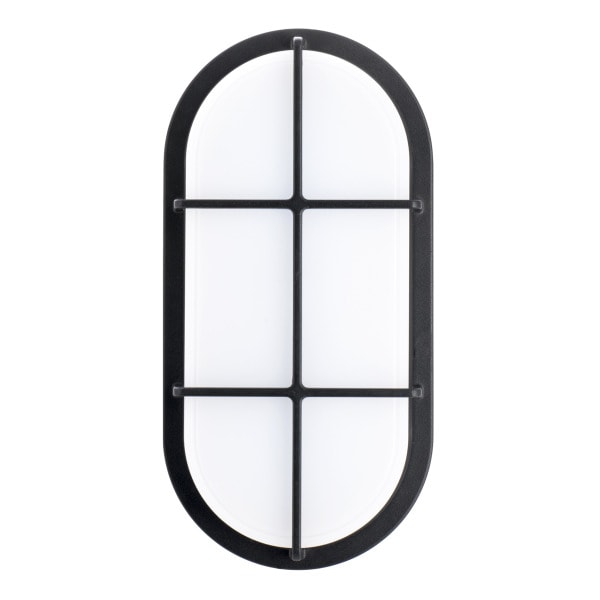 BAILEY - LED Wandleuchte Slim 20W 1350lm 4000K IK10 Oval Schwarz