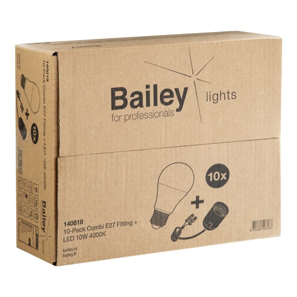 BAILEY - 10-Pack Combi E27 Fitting + LED 10W 4000K