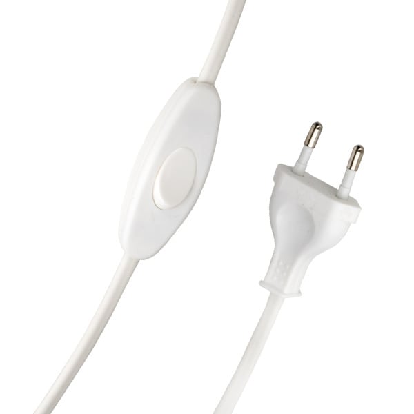BAILEY - Anschlusszuleitung 120/80cm Weiß Eurostecker & Schalter