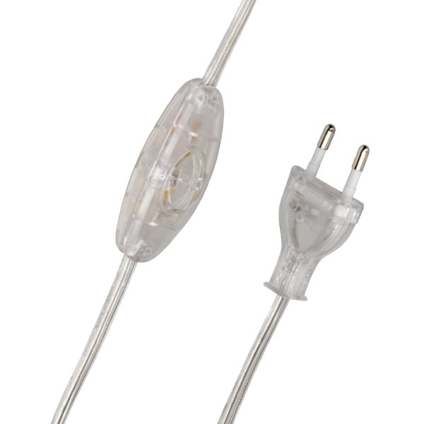 BAILEY - Anschlusszuleitung 120/80cm Transparent Eurostecker & Schalter