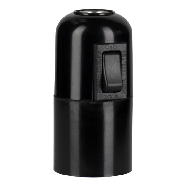 BAILEY - Fassung E27 Bakelit Glatt + Schalter Schwarz
