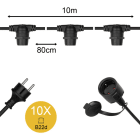 BAILEY - Lichterkette 10M 10Stk B22d IP44
