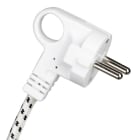 BAILEY - Textilkabel 3C 3M Weiß/Schwarz + Plug