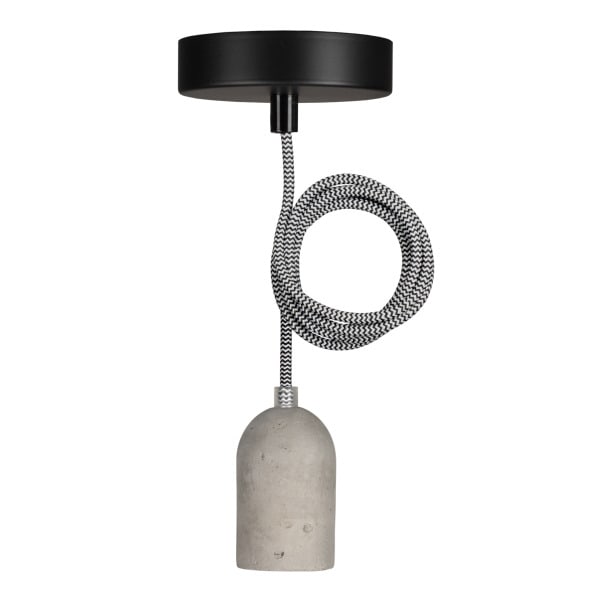 BAILEY - Pendelleuchte Bern E27 Beton 1.5M 2C Schwarz/Weiß