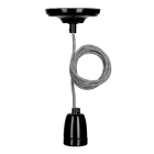 BAILEY - Pendelleuchte York E27 Schwarz 1.5M 2C Schwarz/Weiß