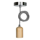 BAILEY - Pendelleuchte Lima E27 Holz 1.5M 2C Schwarz/Weiß