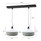 BAILEY - Beton Pendelleuchte 2 Lights E27 1.5M Schwarz