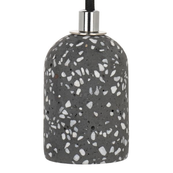 BAILEY - Pendelleuchte E27 Terrazzo Dunkelgrau 1.5M 2C Schwarz