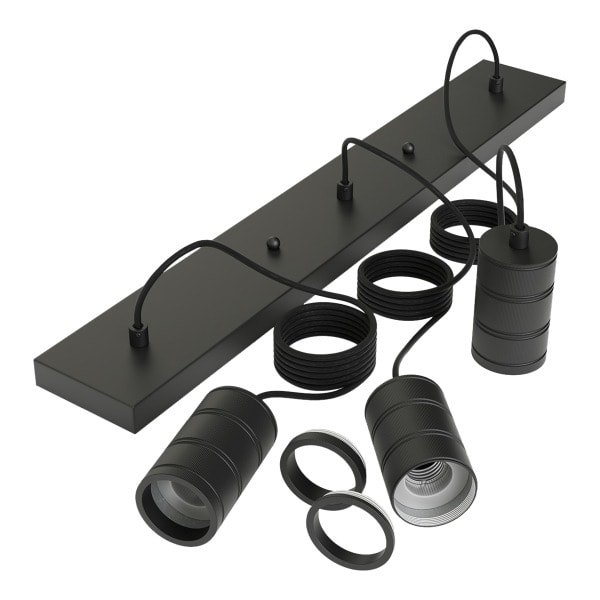 CALEX - Retro Pendant Rectangular 3X2M Industrial Black E27