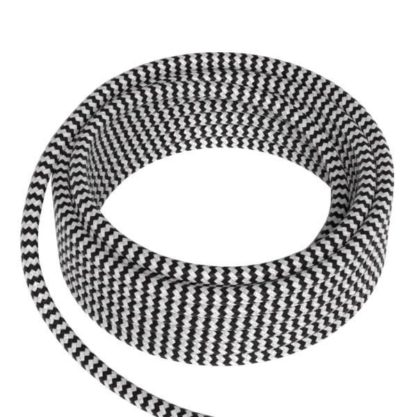 CALEX - Textilkabel 2C Schwarz/Weiß 3M