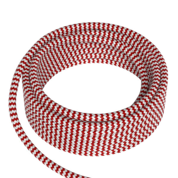 CALEX - Textilkabel 2C Rot/Weiß 3M