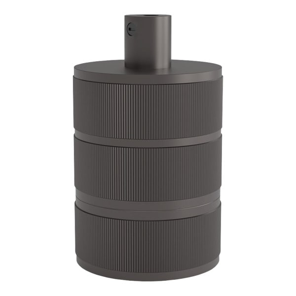 CALEX - Fassung E27 Alu Satin Pearl Schwarz 48x63mm