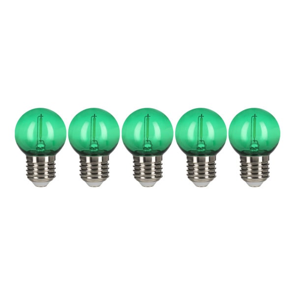 BAILEY - EcoPack 5Stk LED Party FIL G45 E27 0.6W Grün PC