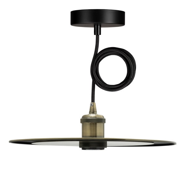 BAILEY - Pendelleuchte Set Slim E27 Bronze Antik 3M 2C Schwarz