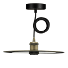 BAILEY - Pendelleuchte Set Slim E27 Bronze Antik 3M 2C Schwarz