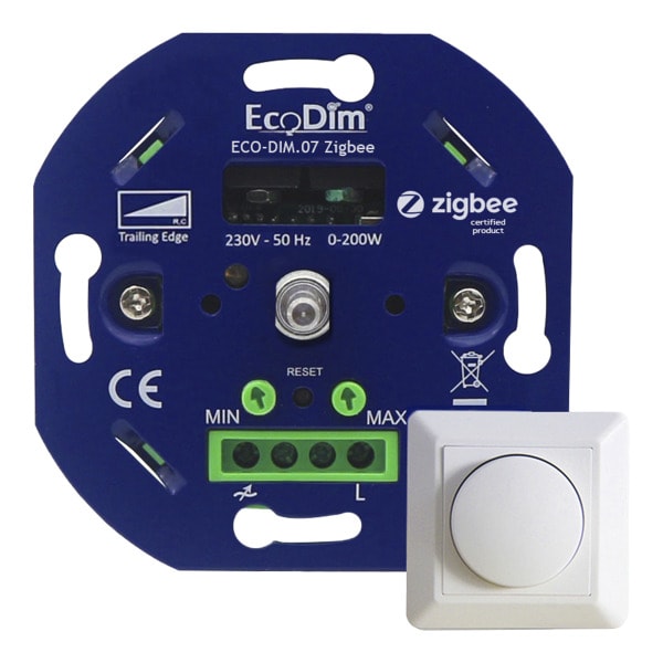 ECODIM - EcoDim ECO-DIM.07 LED Dimmer Zigbee Pro push/turn 0-200W