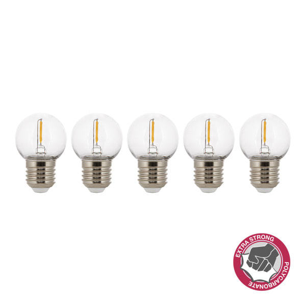 BAILEY - EcoPack 5Stk LED FIL Safe G45 E27 1W (9W) 80lm 827 PC Klar