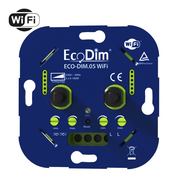 ECODIM - EcoDim ECO-DIM.05 WiFi LED Dimmer Duo 2x 0-100W (RC)