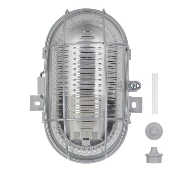 ALI - Ovalleuchte RoBust E27 Oval S Grau IP44 Max 60W