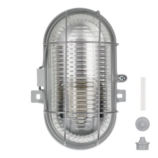 ALI - Ovalleuchte RoBust E27 Oval L Grau IP44 Max 100W