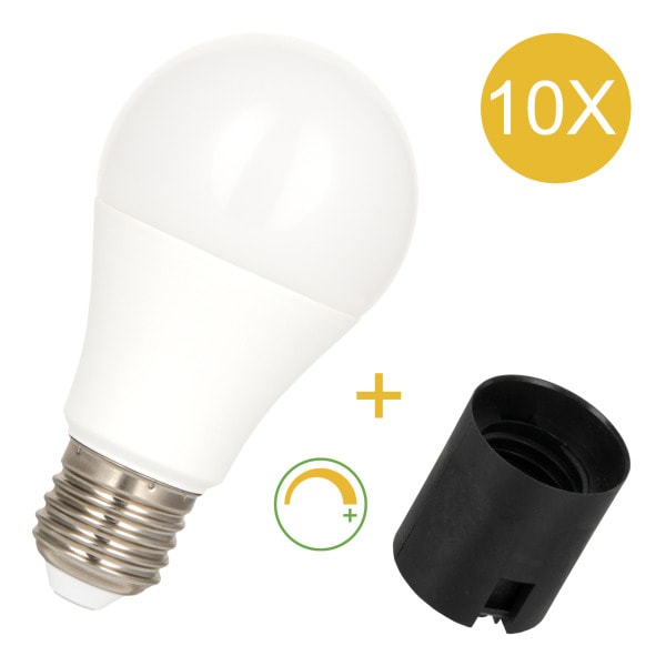 ALI - 10-Pack Combi E27 Fassung Plug-in + LED 8.5W DIM 2700K