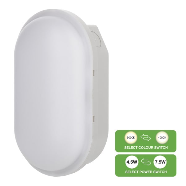 ALI - LED Ovalleuchte Switch 4.5W-7.5W 420-750lm 830-840 Grau